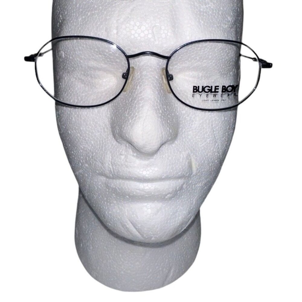 Vintage Boys Bugle Boy Eyeglass Frames BB-75 Navy Blue Rims Demo Lenses
